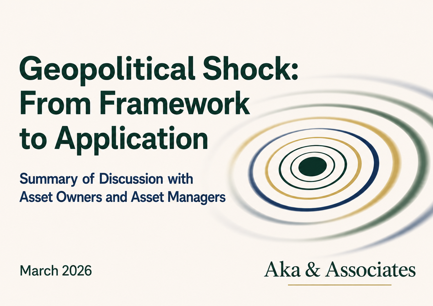 Geopolitical Shock From Framework to Application